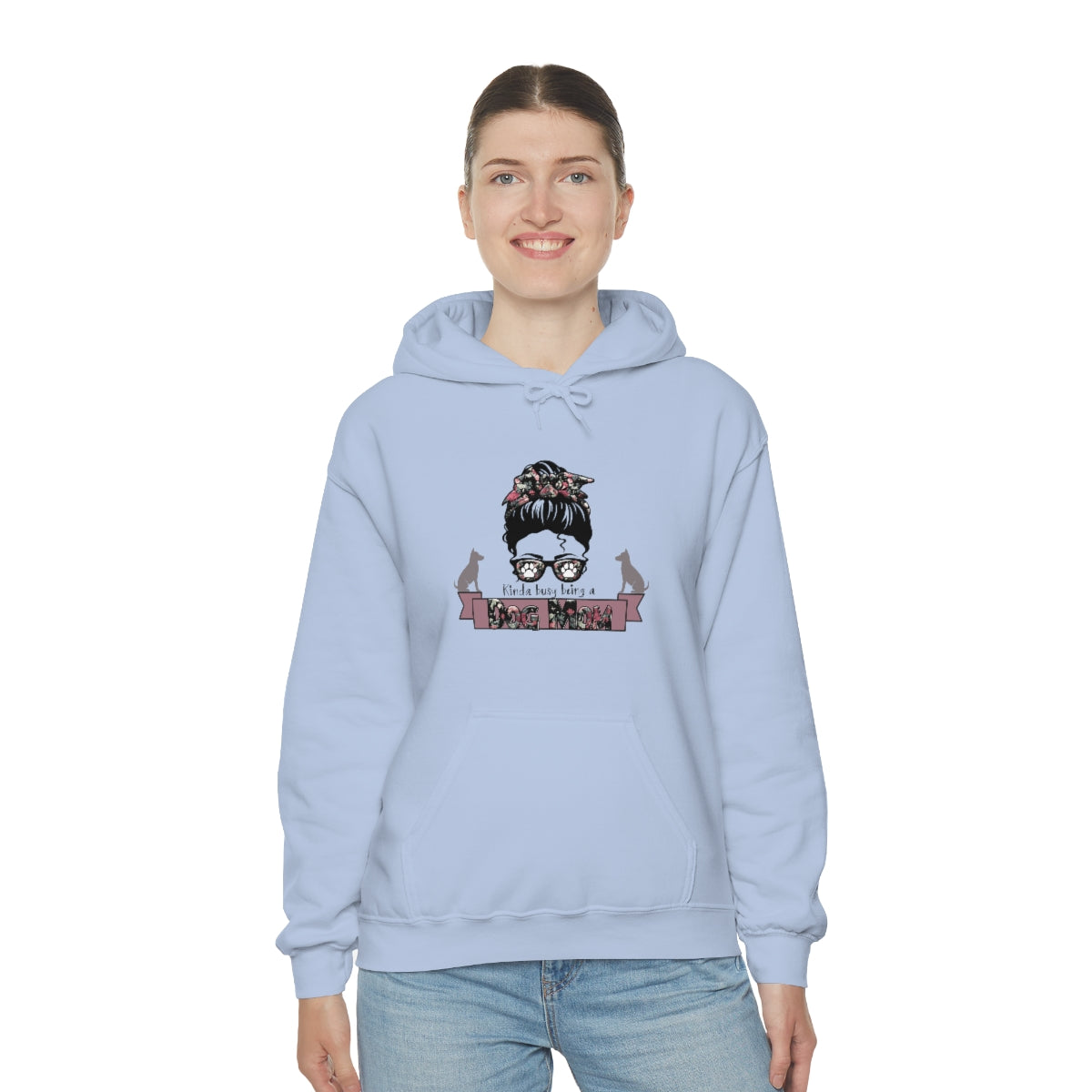 Kinda Busy Being a Dog Mom Dog Lovers Unisex Heavy Blend™ Funny Dog Mom Hoodie