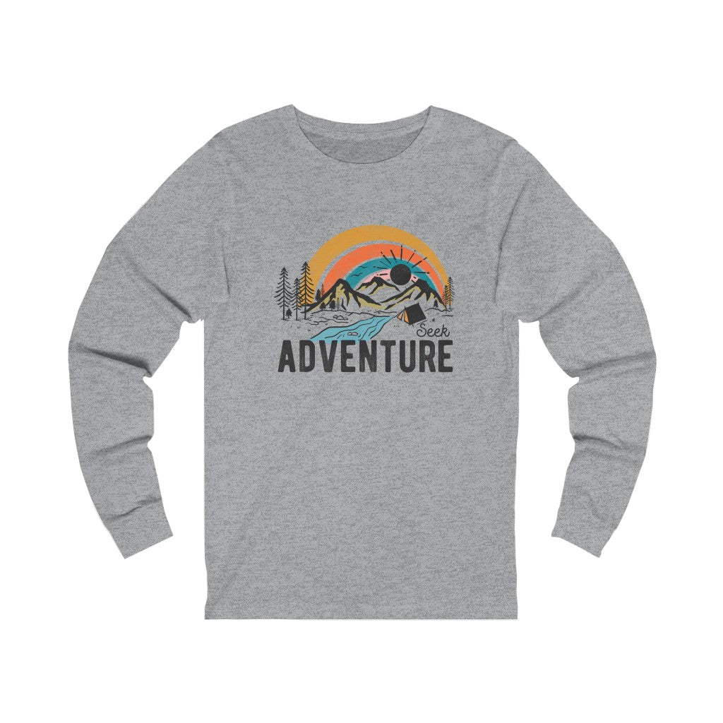 Seek Adventure Hiking Camping Lovers Unisex Jersey Long Sleeve -Shirt