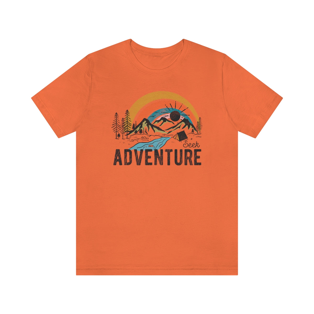 Seek Adventure Hiking Camping Lovers Unisex Jersey Short Sleeve T-Shirt