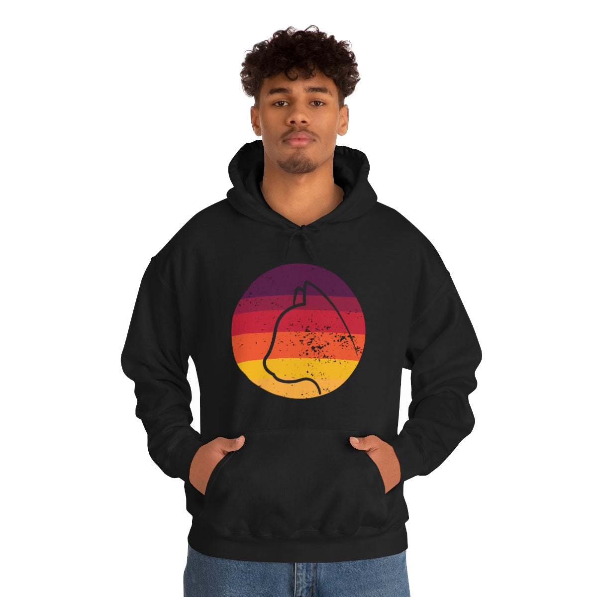 Vintage Sunset Cat Lovers Unisex Heavy Blend™ Hoodie