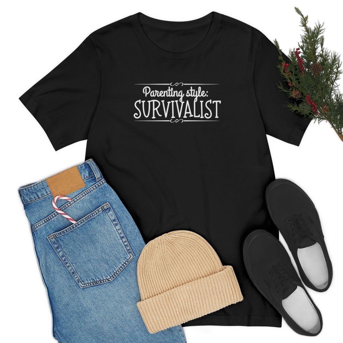 Parenting Style: Survivalist Funny Unisex Jersey Short Sleeve T-Shirt