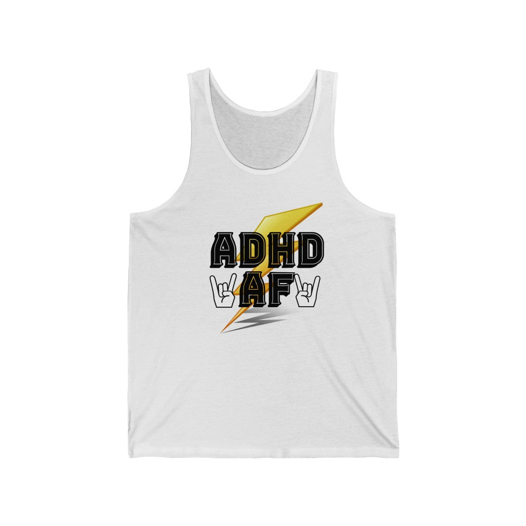 ADHD AF Funny Neurodiversity Awareness Unisex Jersey Tank Top