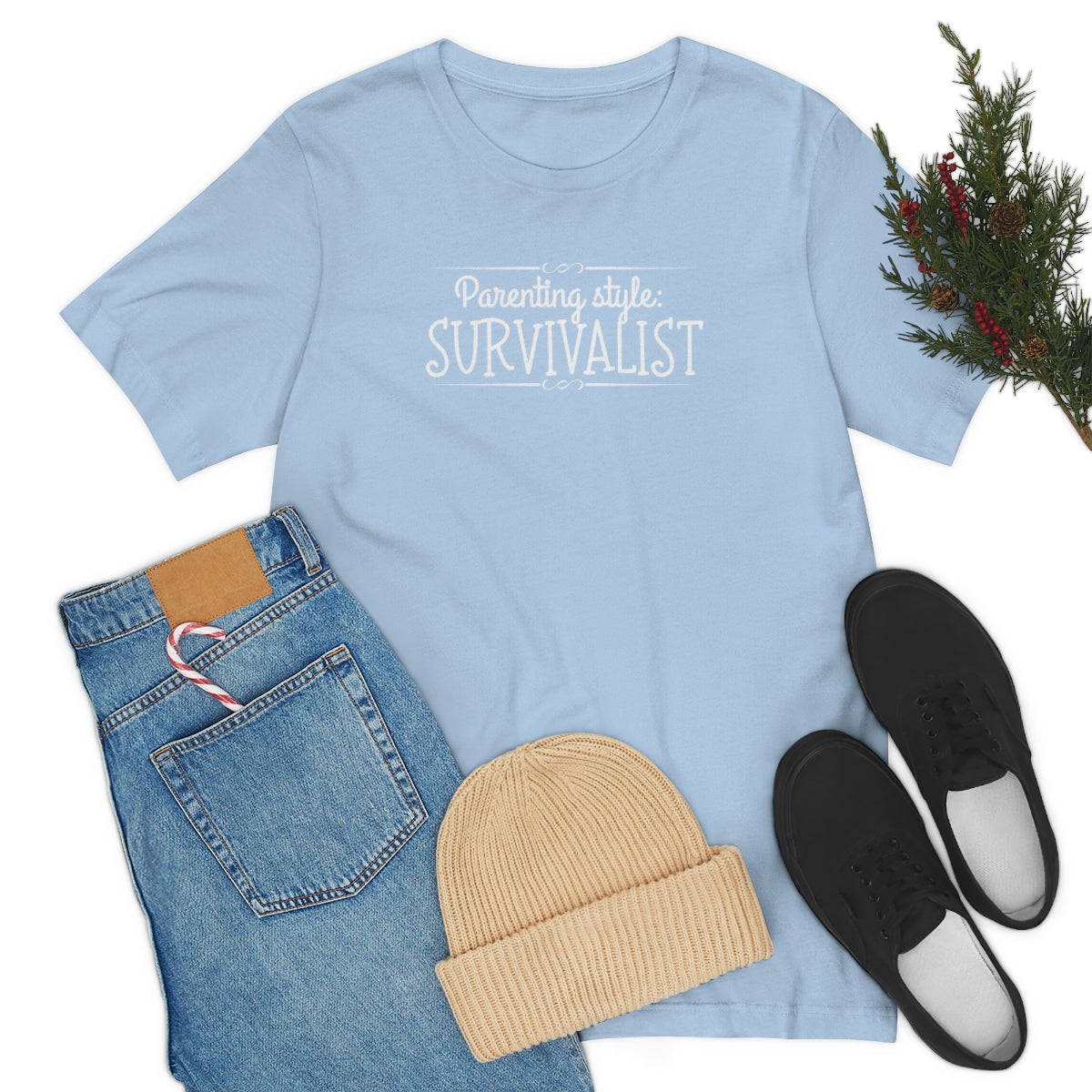 Parenting Style: Survivalist Funny Unisex Jersey Short Sleeve T-Shirt