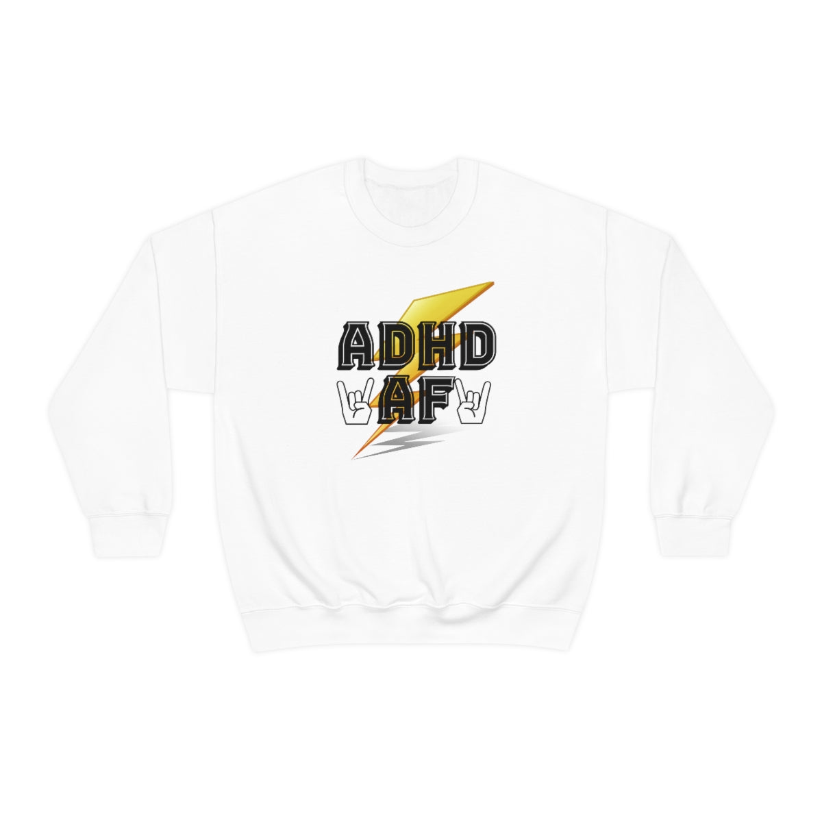 ADHD AF Lightening Bolt Unisex Crew Sweatshirt