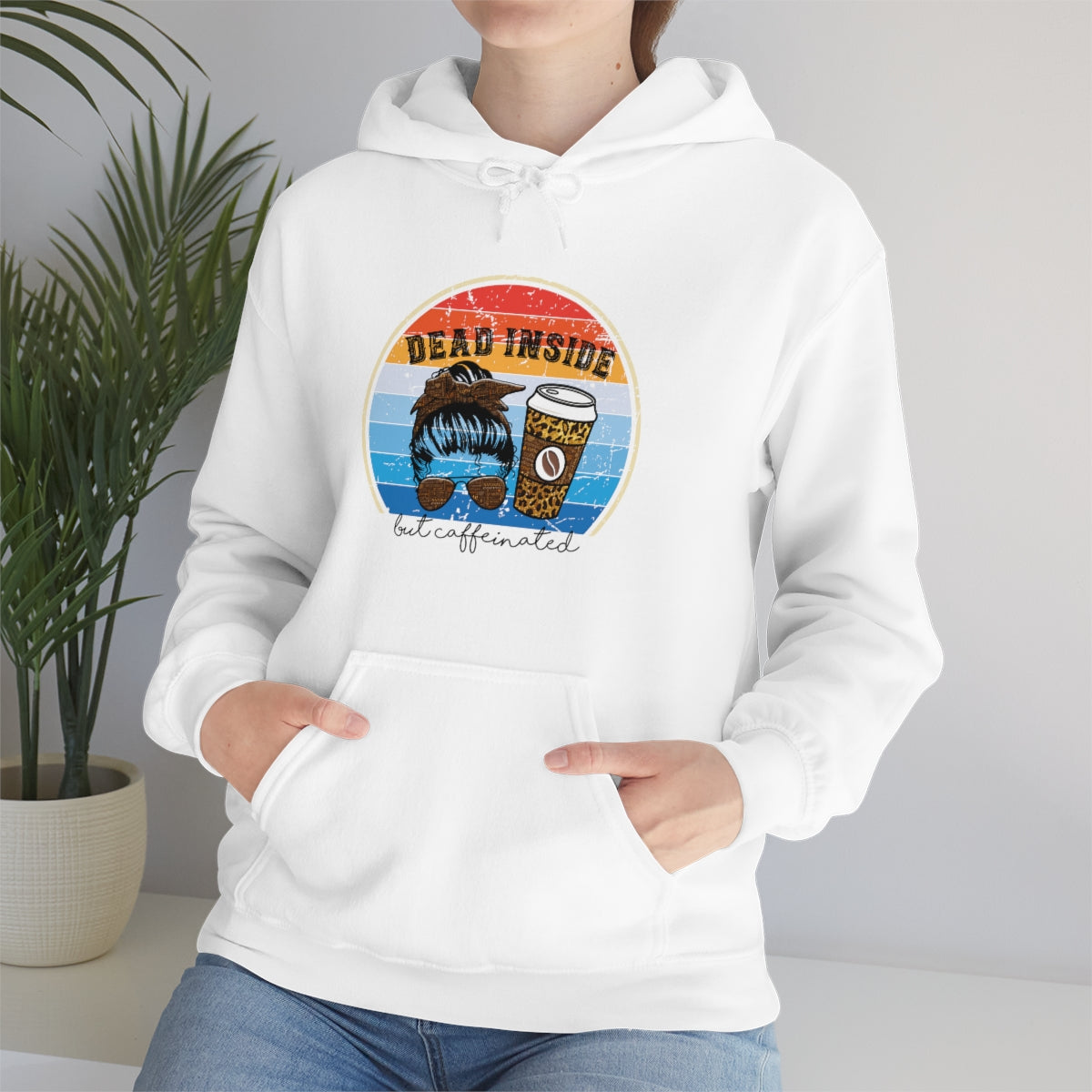 Dead Inside but Caffeinated Funny Unisex Heavy Blend™ Hoodie