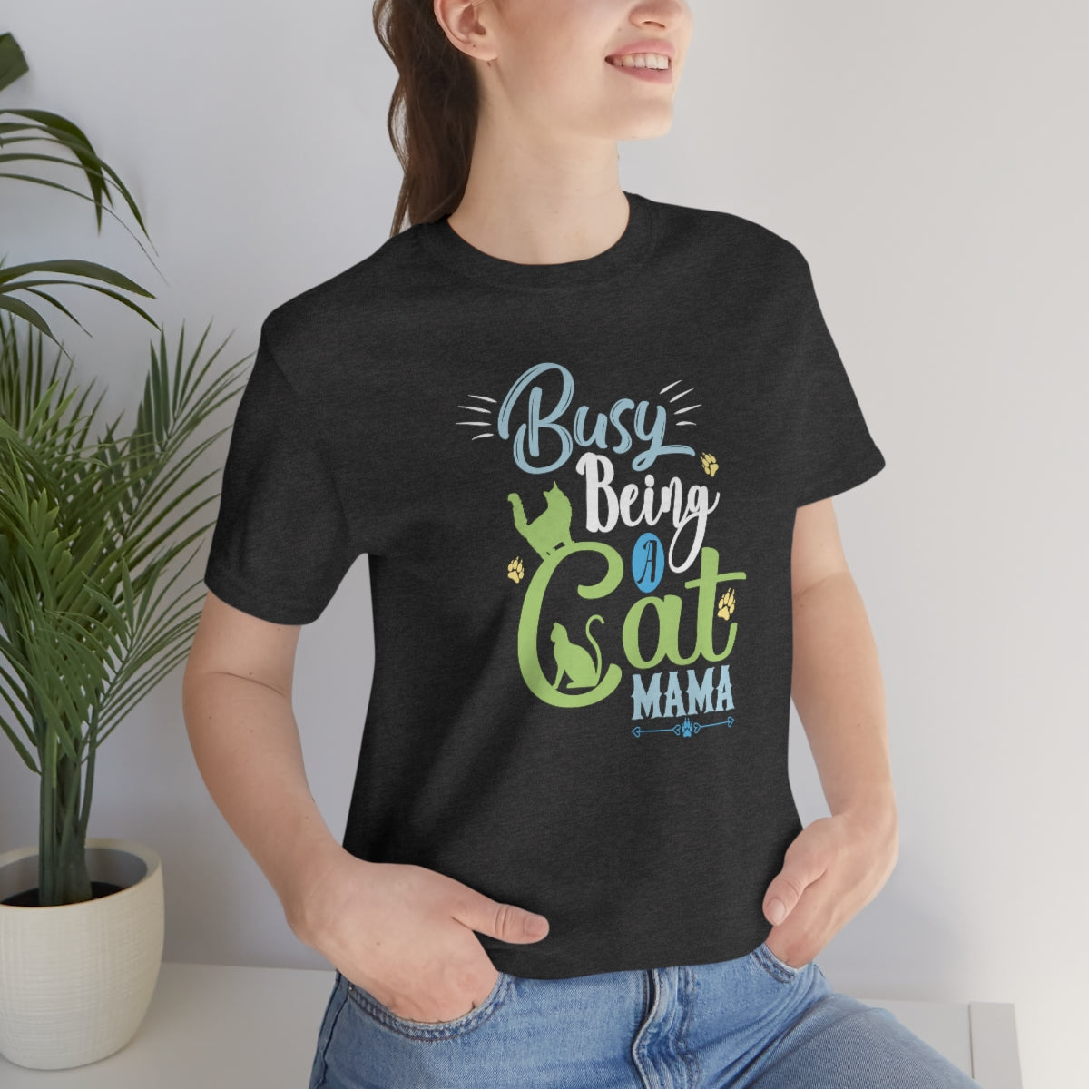 Busy Being a Cat Mama Unisex Jersey Short Sleeve T-Shirt