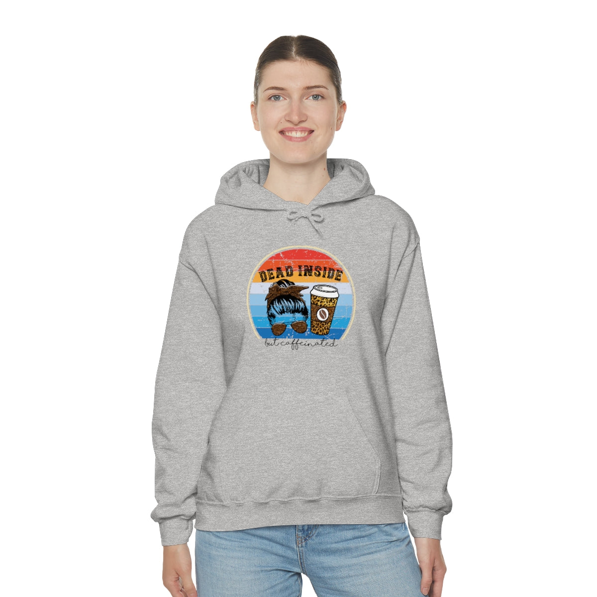 Dead Inside but Caffeinated Funny Unisex Heavy Blend™ Hoodie