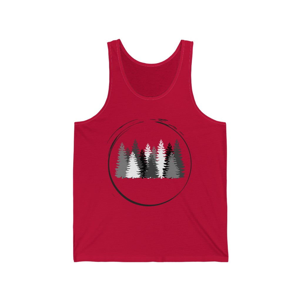 Pine Trees Hiking Camping Unisex Jersey Tank Top