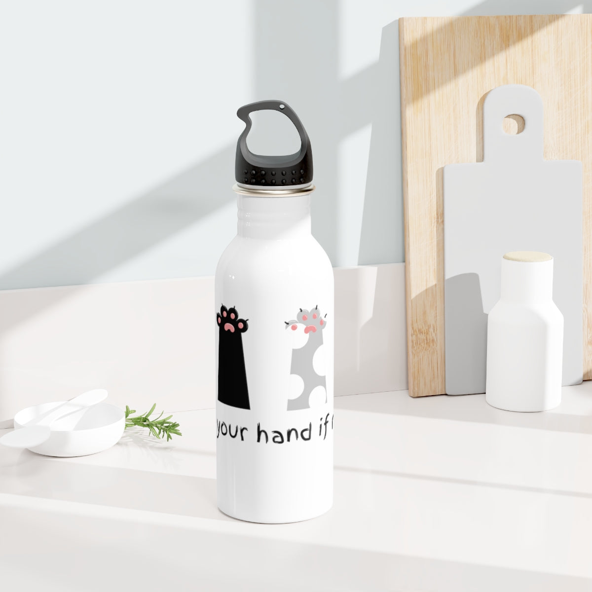 Raise Your Hand if Meow Stainless Steel Water Bottle