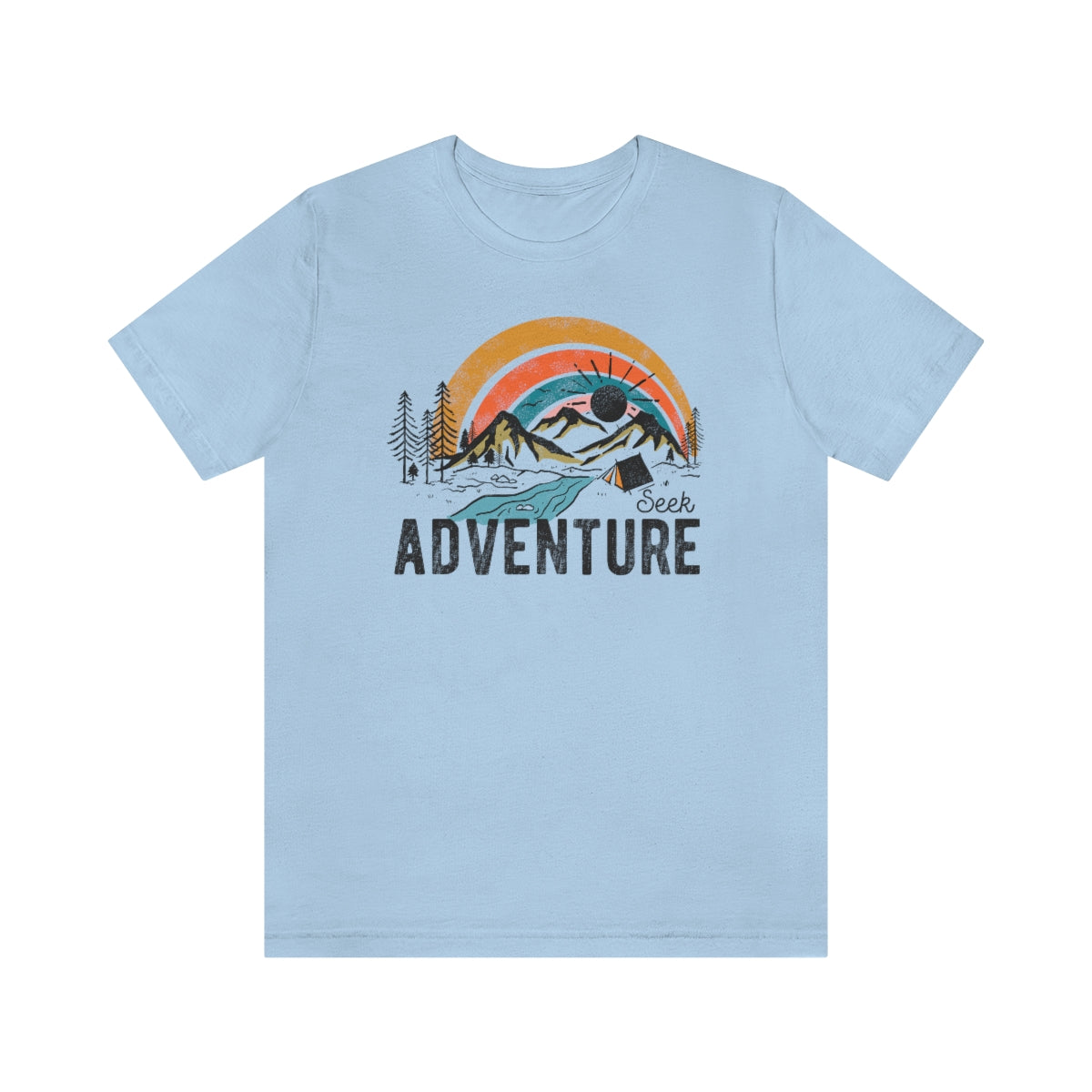 Seek Adventure Hiking Camping Lovers Unisex Jersey Short Sleeve T-Shirt