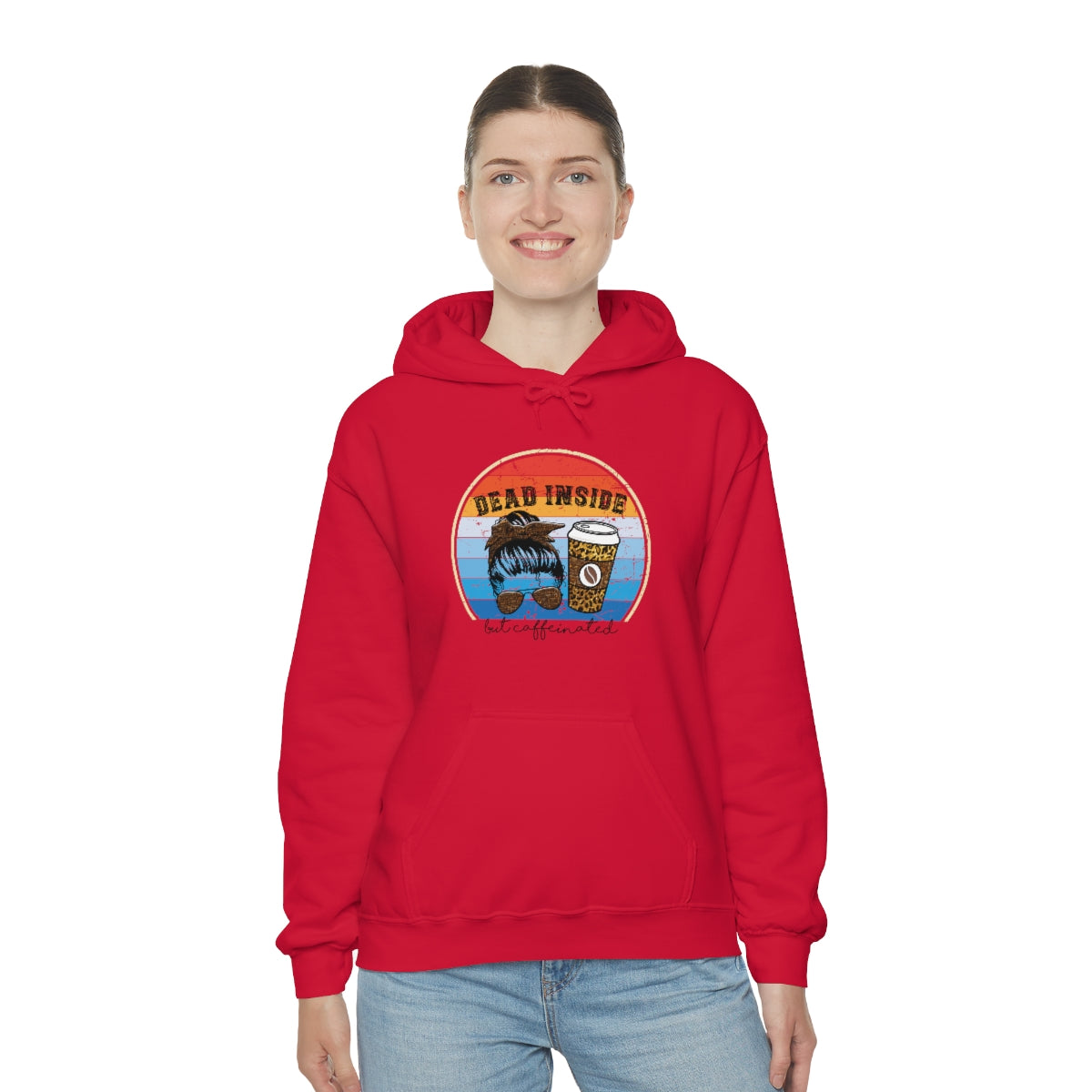 Dead Inside but Caffeinated Funny Unisex Heavy Blend™ Hoodie