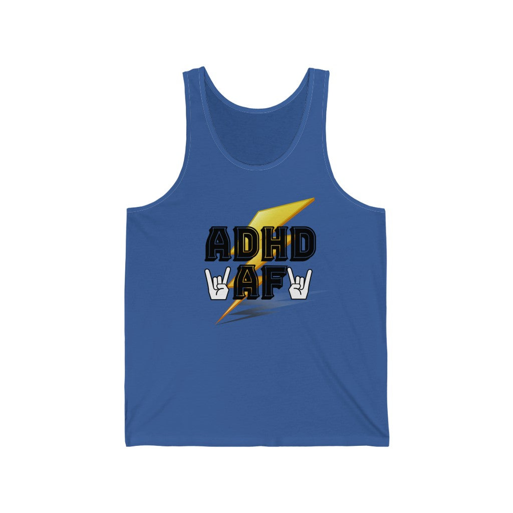 ADHD AF Funny Neurodiversity Awareness Unisex Jersey Tank Top