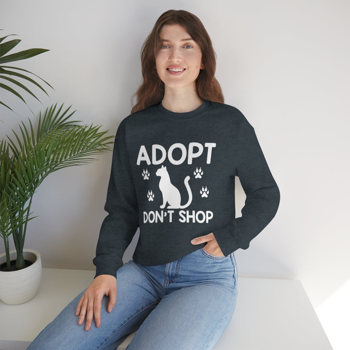 Adopt Don't Shop Animal Rescue Advocate Unisex Crew Sweatshirt