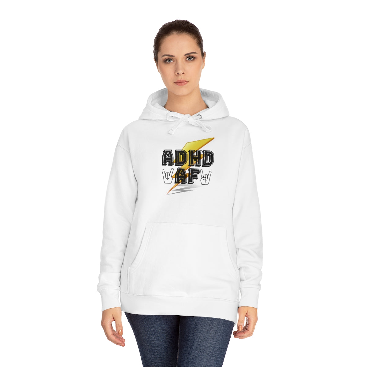 ADHD AF Funny Neurodiversity Awareness Unisex Premium Fleece Hoodie