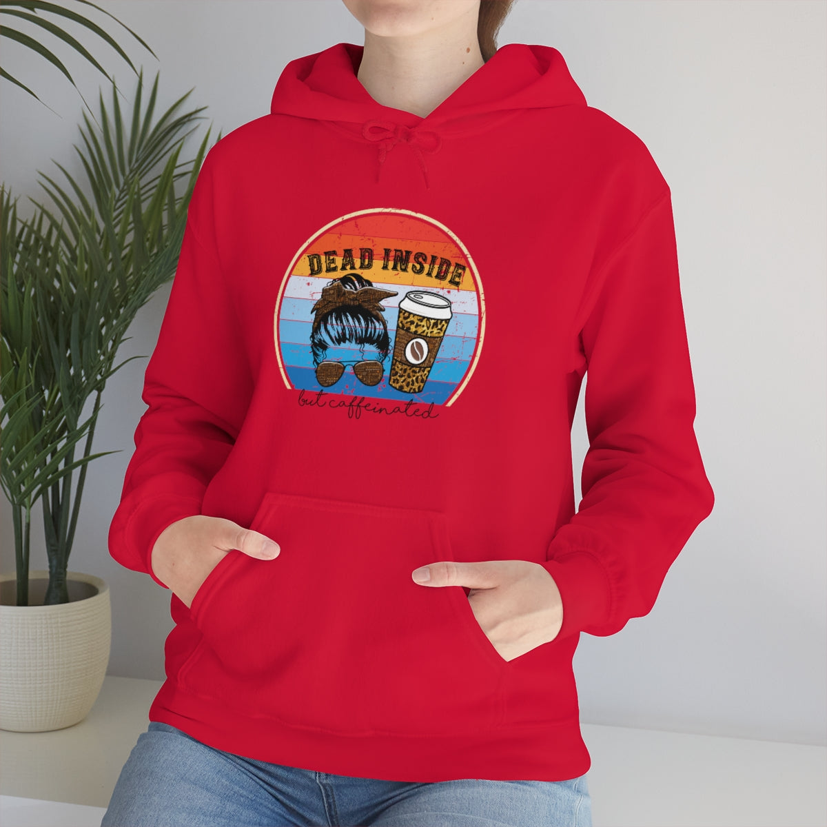 Dead Inside but Caffeinated Funny Unisex Heavy Blend™ Hoodie