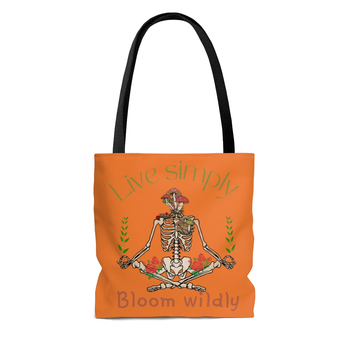 Live Simply Bloom Wildly Nature Lovers Gardener Skeleton AOP Tote Bag