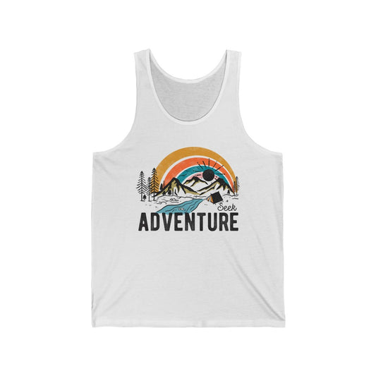 Seek Adventure Hiking Camping Lovers Unisex Jersey Tank Top