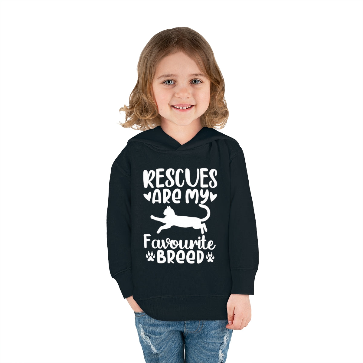 Rescues are My Favourite Breed Toddler Pullover Fleece Hoodie