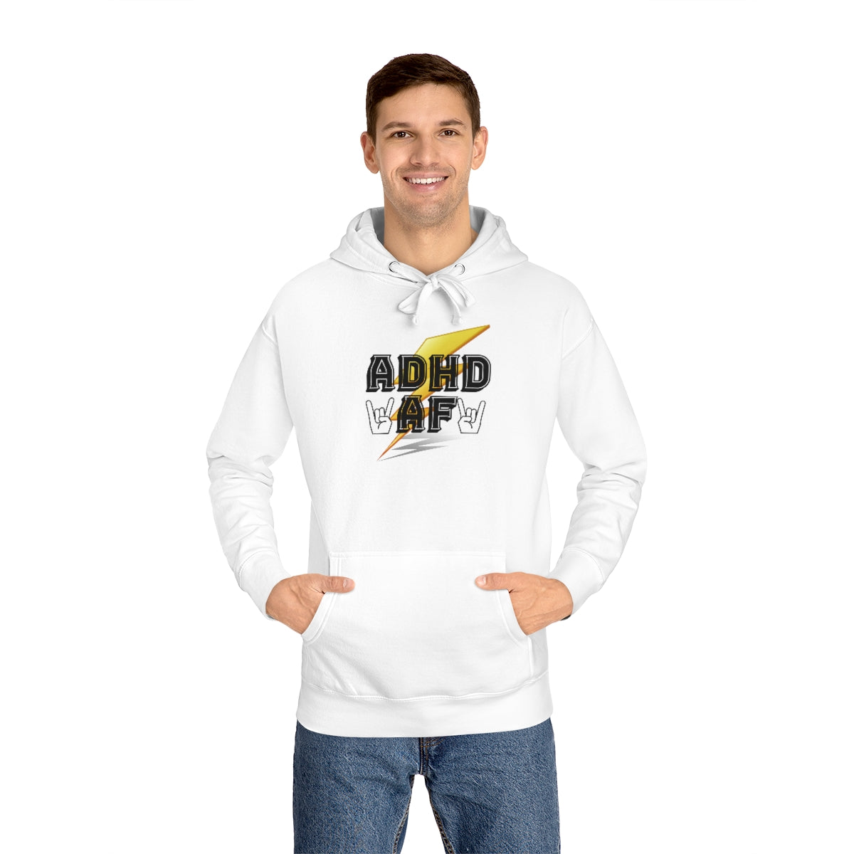 ADHD AF Funny Neurodiversity Awareness Unisex Premium Fleece Hoodie