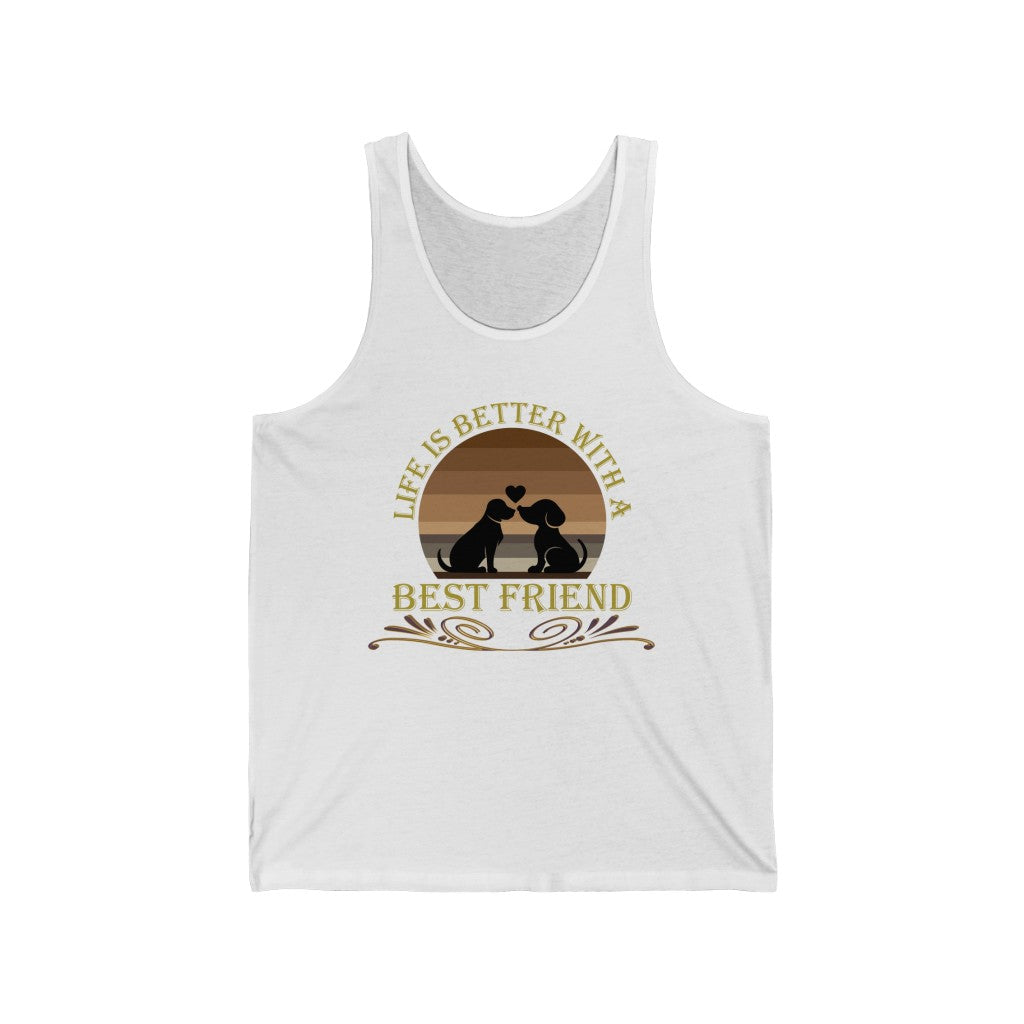 Life is Better With a Best Friend Animal Rescue Unisex Jersey Tank Top