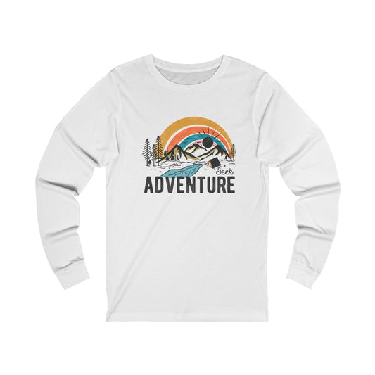 Seek Adventure Hiking Camping Lovers Unisex Jersey Long Sleeve -Shirt