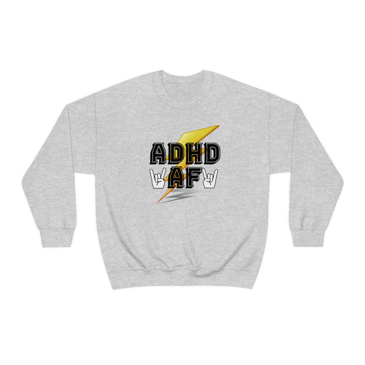 ADHD AF Lightening Bolt Unisex Crew Sweatshirt