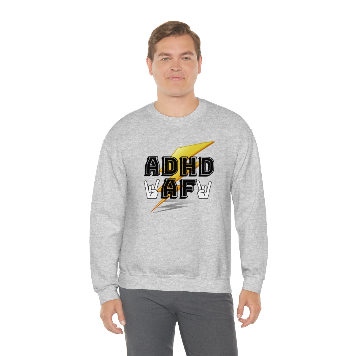 ADHD AF Lightening Bolt Unisex Crew Sweatshirt