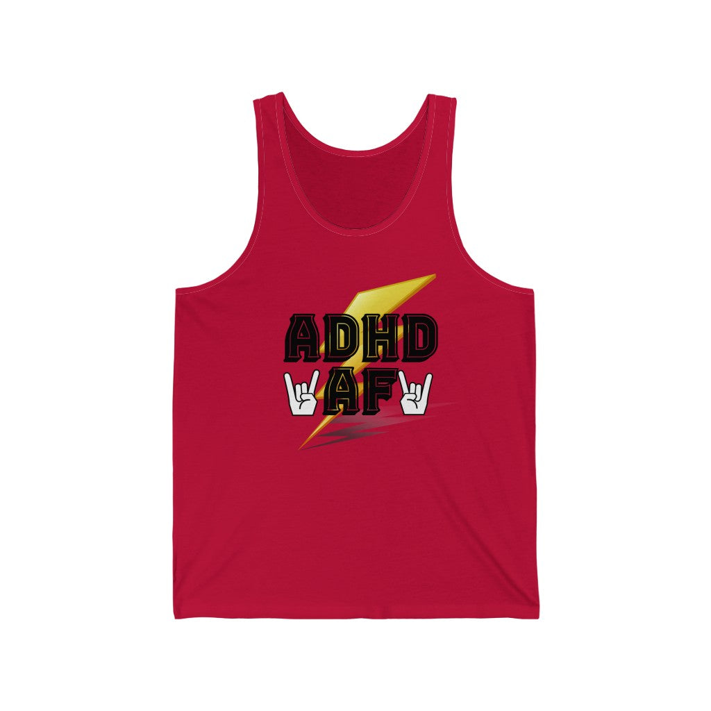 ADHD AF Funny Neurodiversity Awareness Unisex Jersey Tank Top