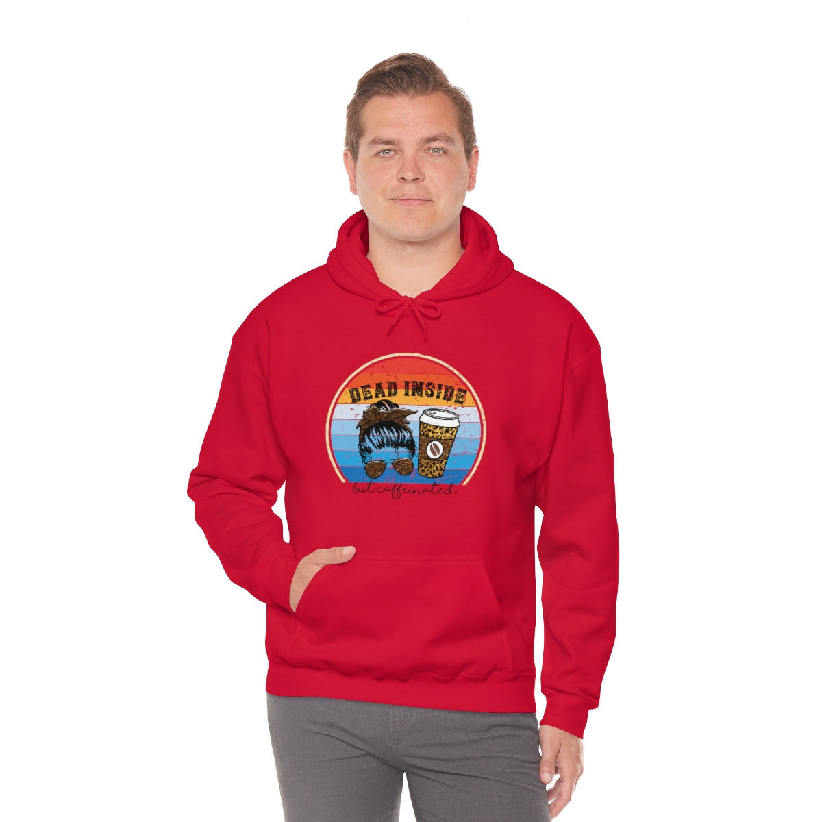 Dead Inside but Caffeinated Funny Unisex Heavy Blend™ Hoodie