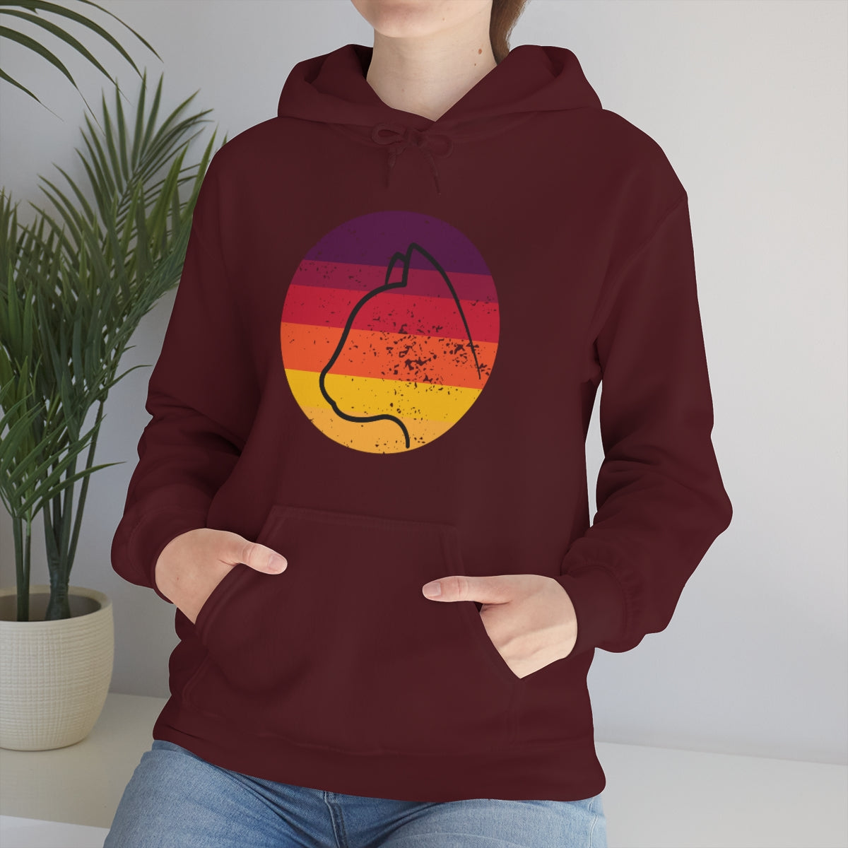 Vintage Sunset Cat Lovers Unisex Heavy Blend™ Hoodie