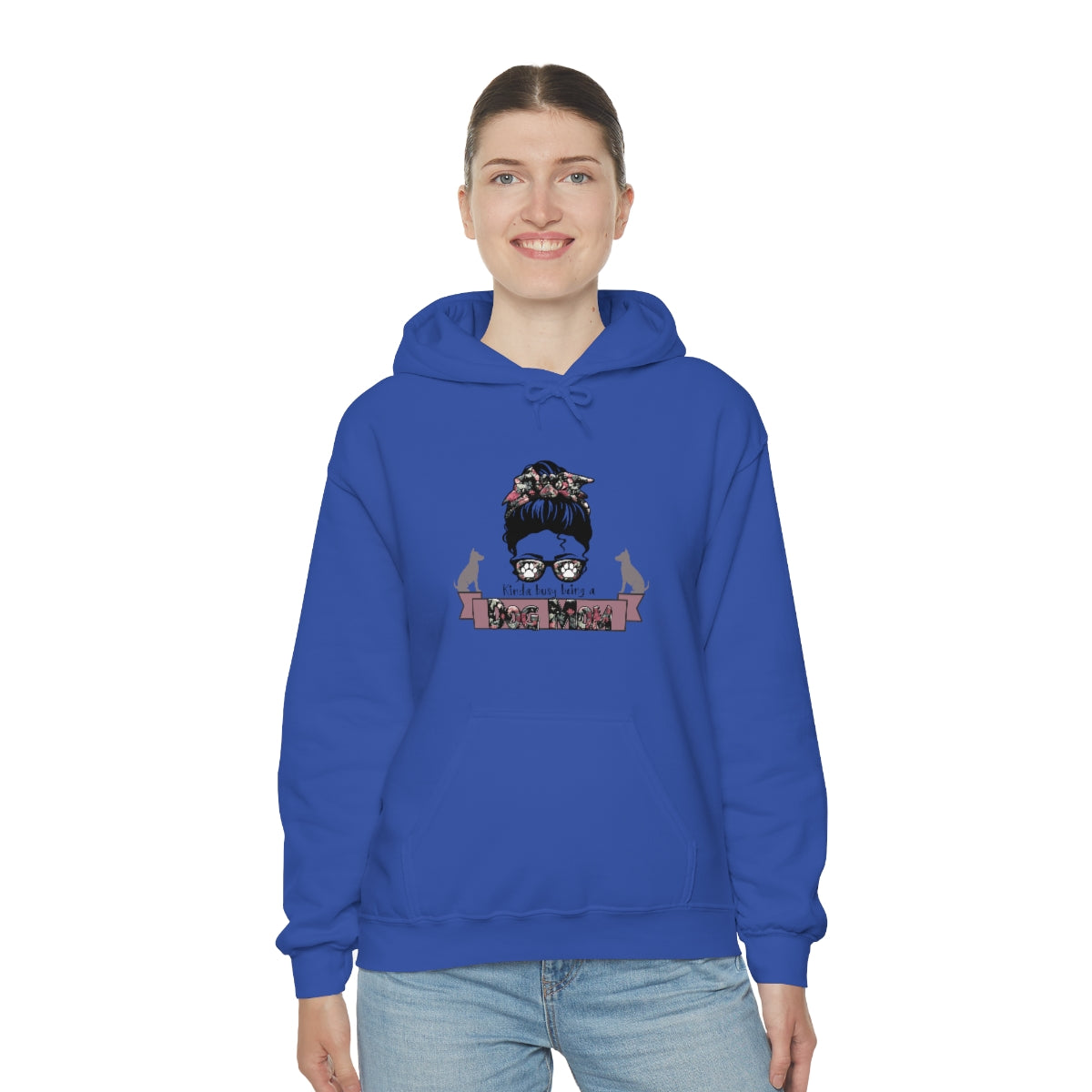 Kinda Busy Being a Dog Mom Dog Lovers Unisex Heavy Blend™ Funny Dog Mom Hoodie