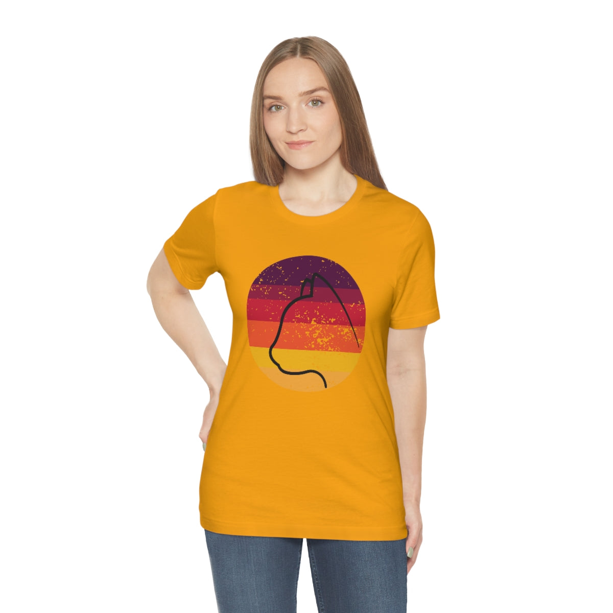 Vintage Sunset Cat Lovers Unisex Jersey Short Sleeve T-Shirt