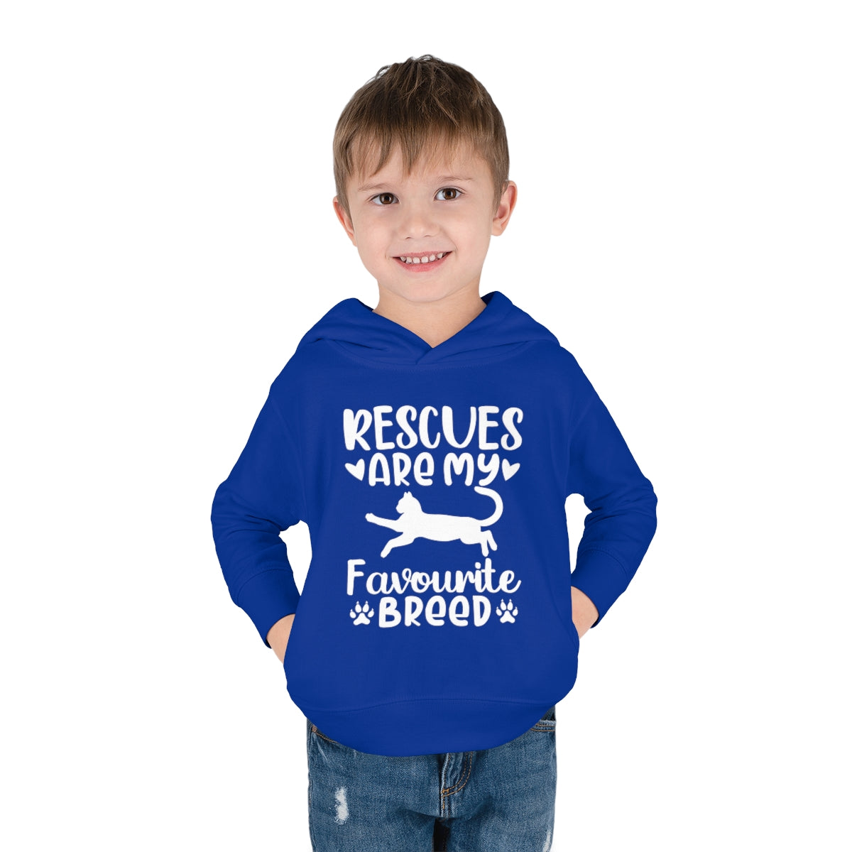 Rescues are My Favourite Breed Toddler Pullover Fleece Hoodie