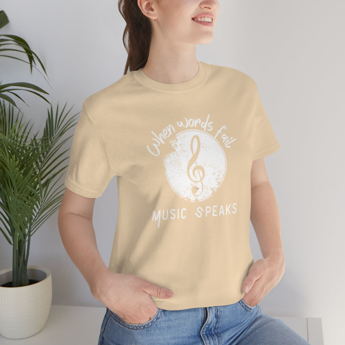 When Words Fail Music Speaks Unisex Jersey Short Sleeve T-Shirt