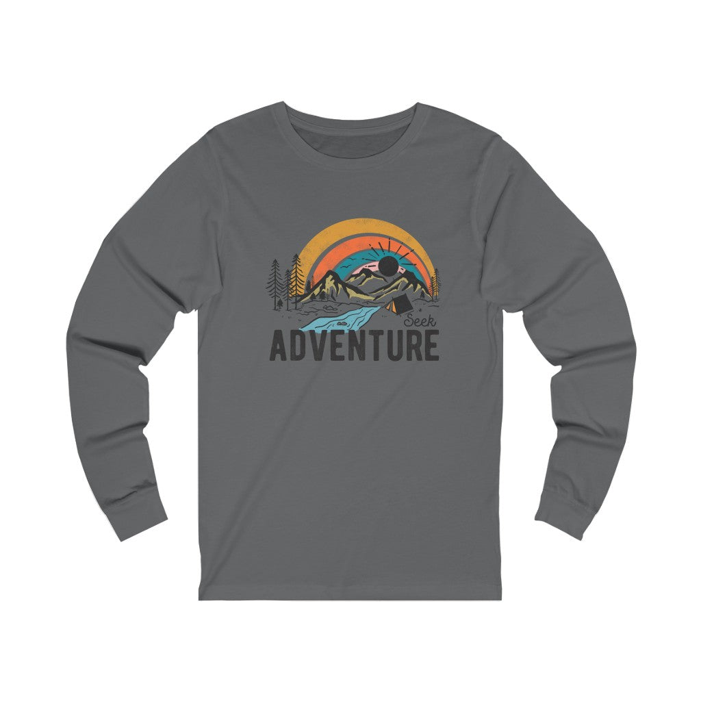 Seek Adventure Hiking Camping Lovers Unisex Jersey Long Sleeve -Shirt