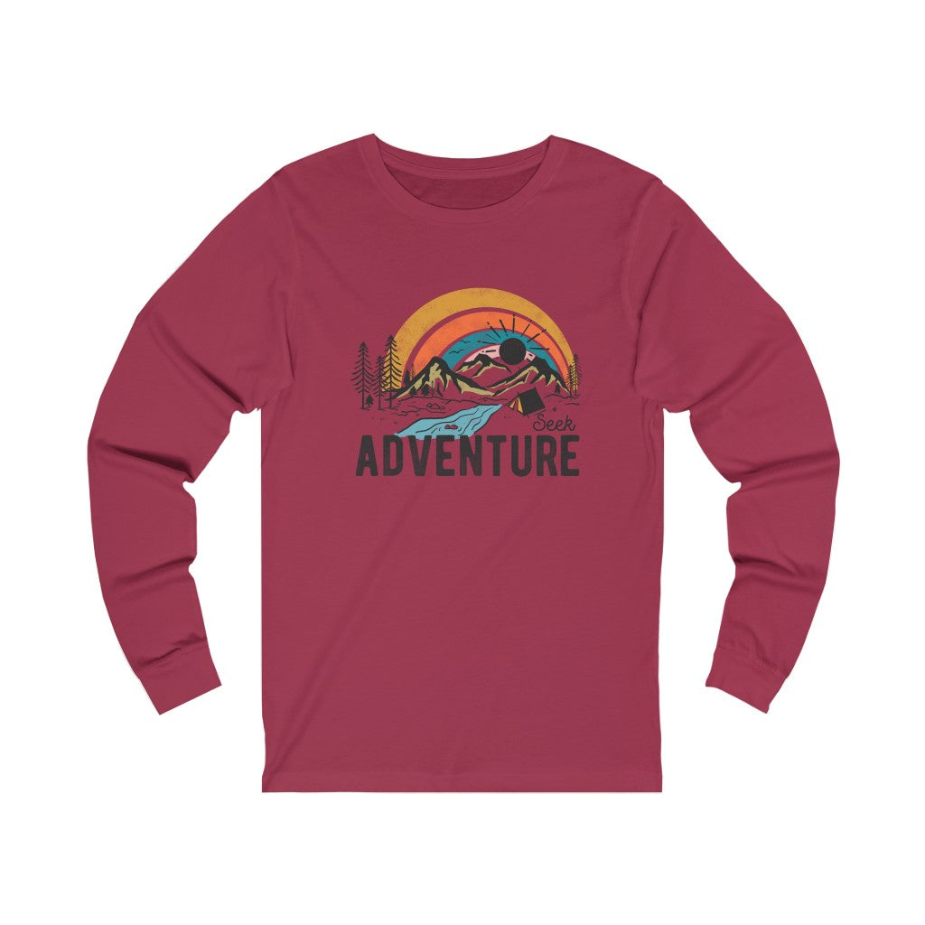 Seek Adventure Hiking Camping Lovers Unisex Jersey Long Sleeve -Shirt