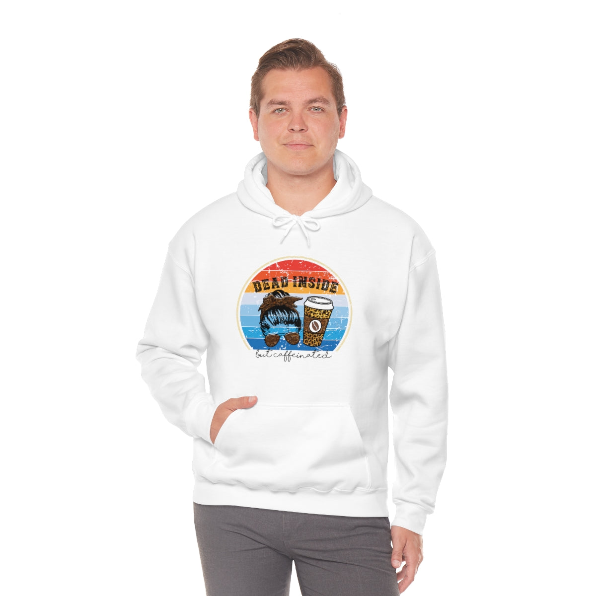 Dead Inside but Caffeinated Funny Unisex Heavy Blend™ Hoodie