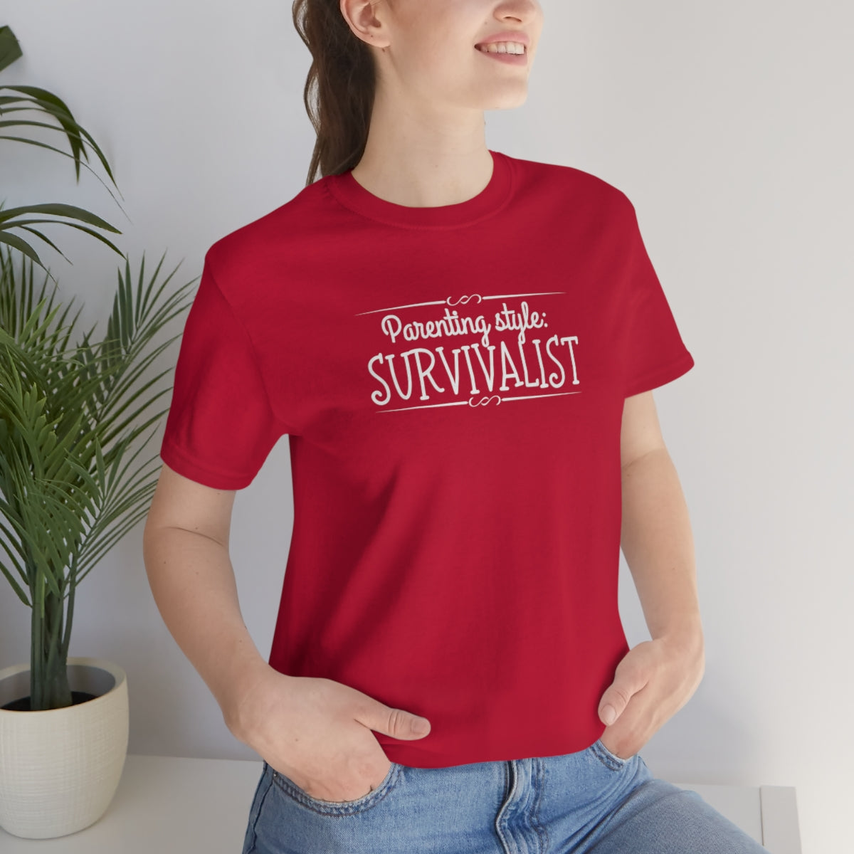 Parenting Style: Survivalist Funny Unisex Jersey Short Sleeve T-Shirt