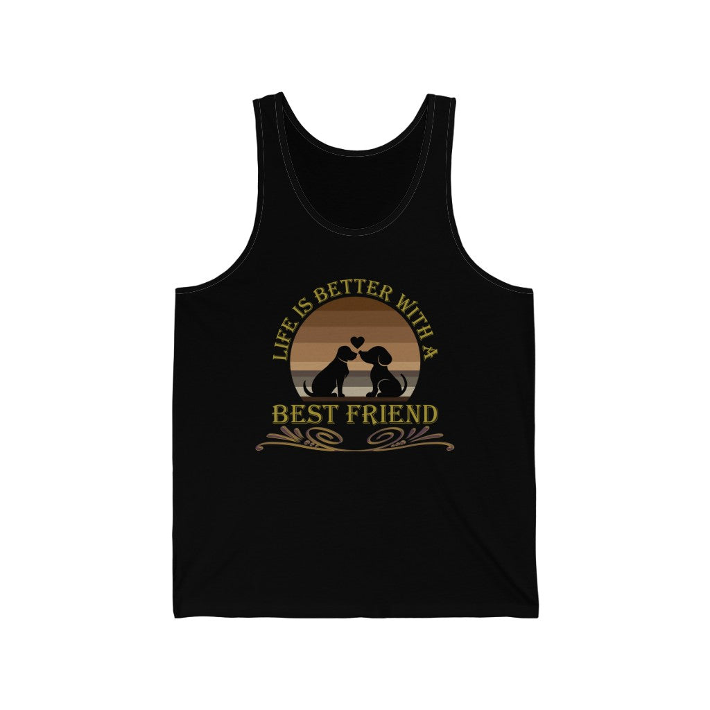 Life is Better With a Best Friend Animal Rescue Unisex Jersey Tank Top