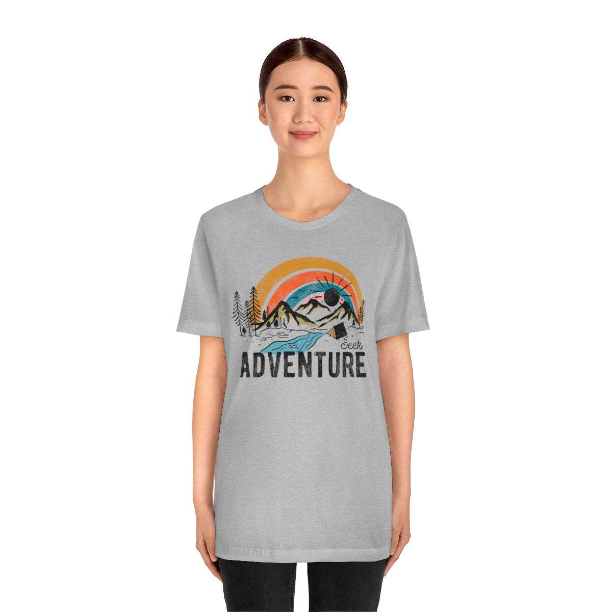 Seek Adventure Hiking Camping Lovers Unisex Jersey Short Sleeve T-Shirt