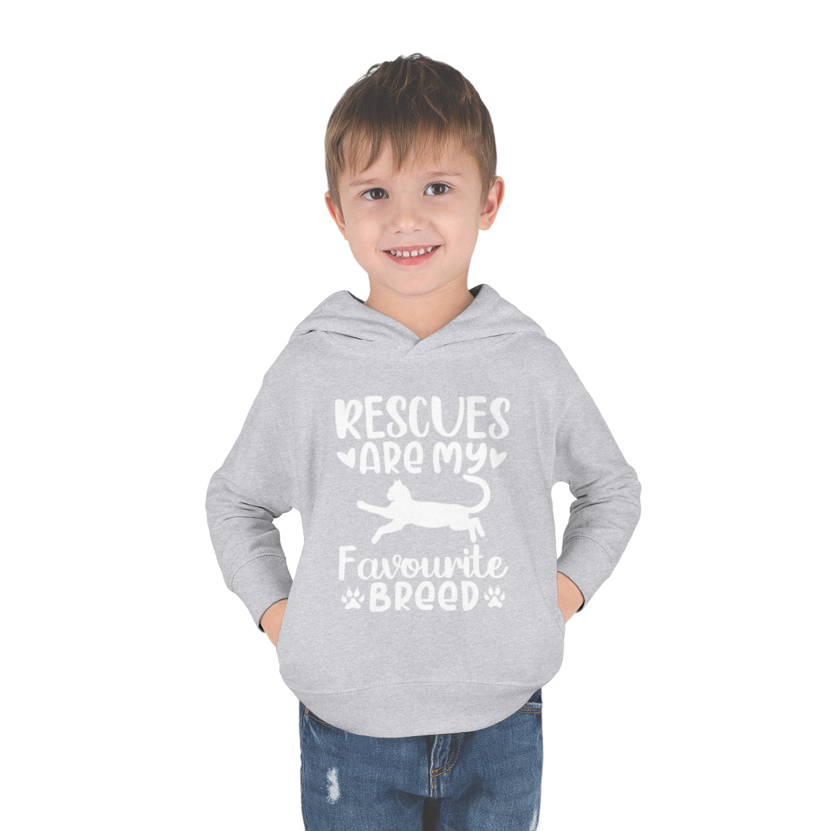 Rescues are My Favourite Breed Toddler Pullover Fleece Hoodie