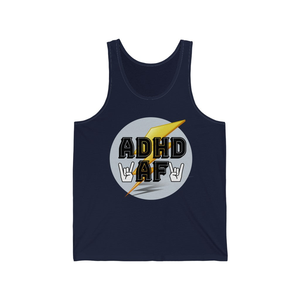 ADHD AF Funny Neurodiversity Awareness Unisex Jersey Tank Top