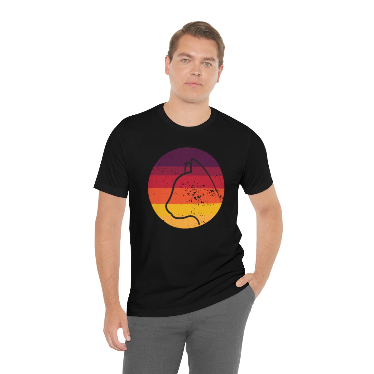 Vintage Sunset Cat Lovers Unisex Jersey Short Sleeve T-Shirt