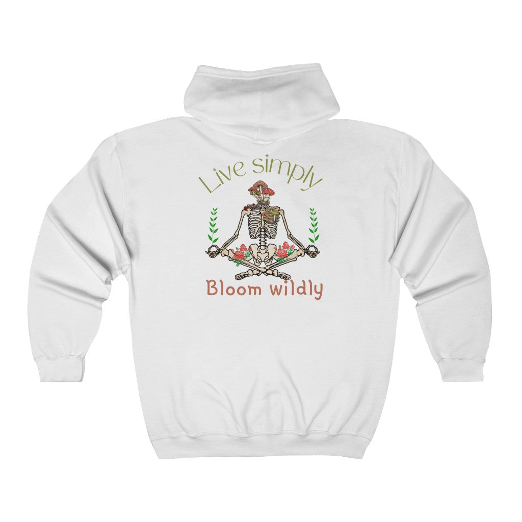 Live Simply Bloom Wildly, Unisex Heavy Blend™ Full Zip Hoodie