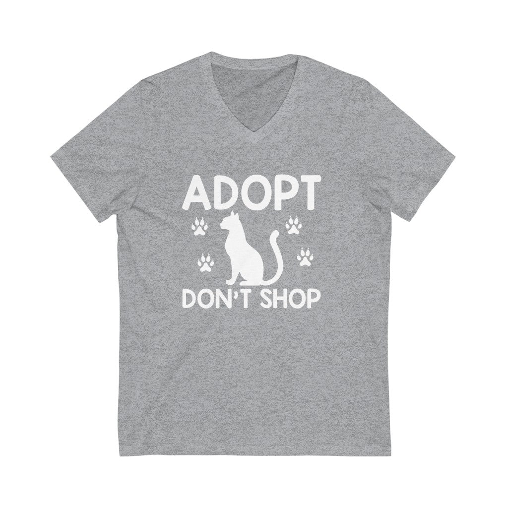 Adopt Don't Shop Animal Rescue Advocate Unisex Jersey Short Sleeve V-Neck T-Shirt