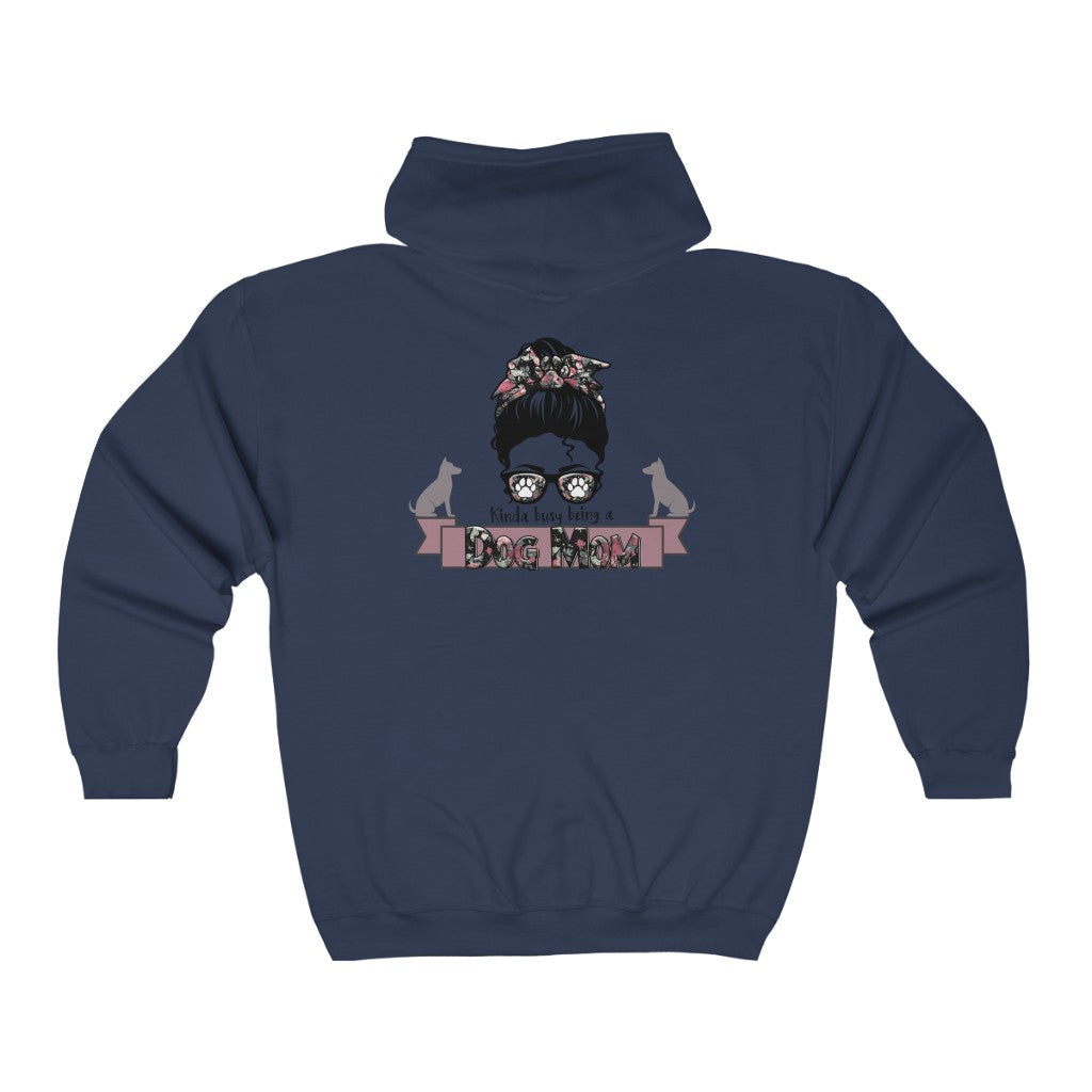 Kinda Busy Being a Dog Mom Dog Lovers Unisex Heavy Blend™ Full Zip Hoodie