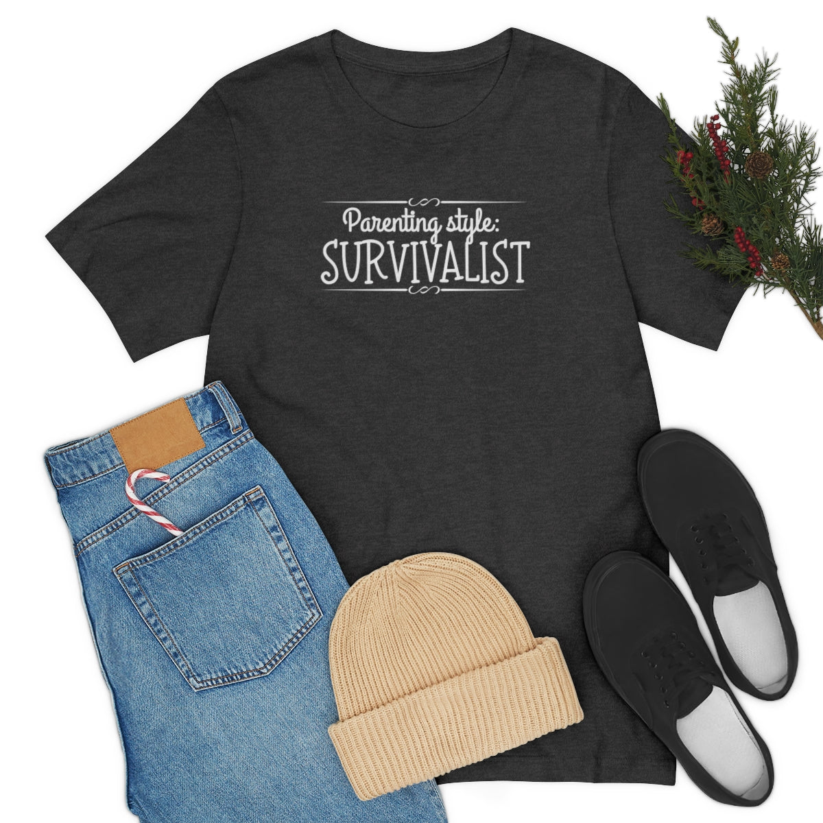 Parenting Style: Survivalist Funny Unisex Jersey Short Sleeve T-Shirt