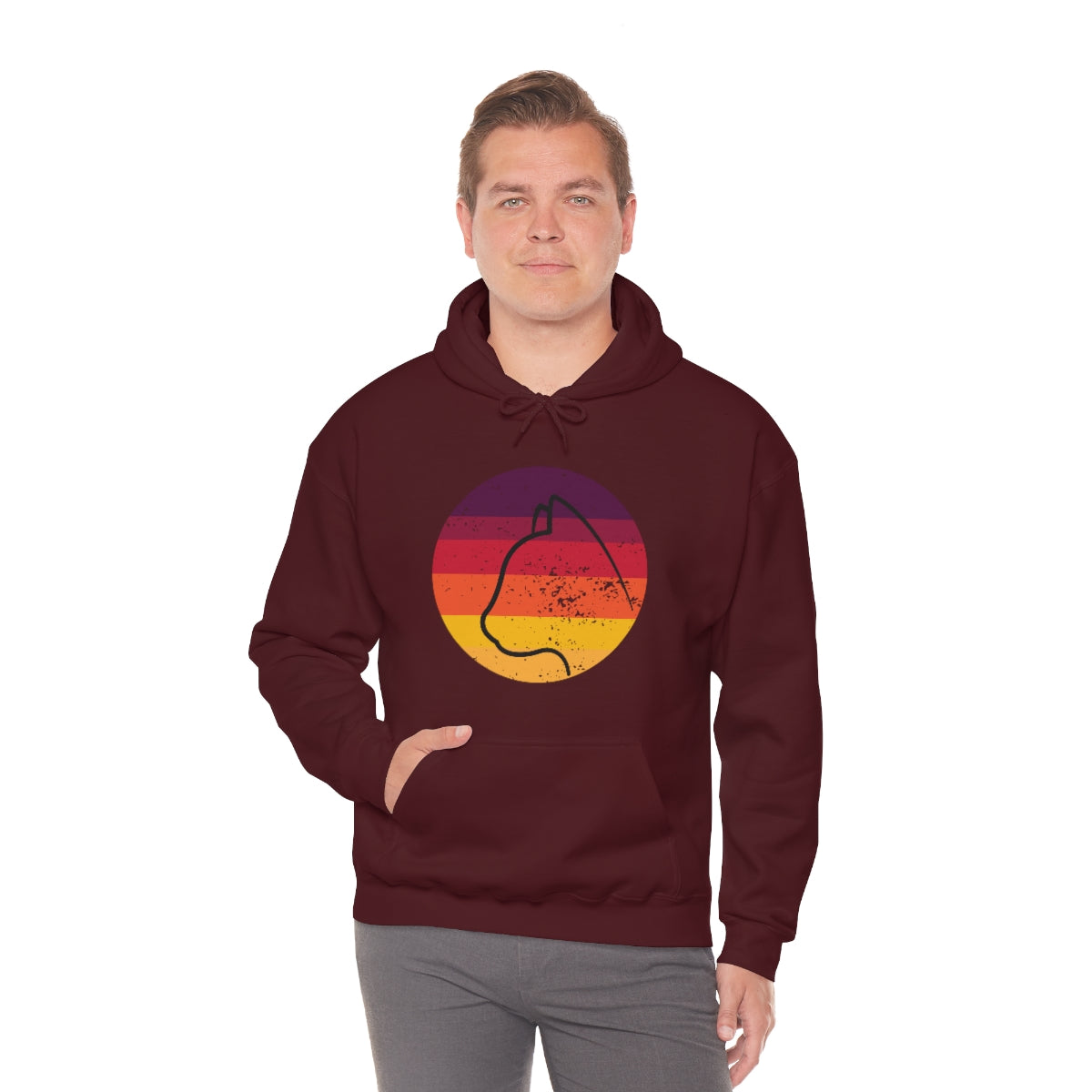 Vintage Sunset Cat Lovers Unisex Heavy Blend™ Hoodie