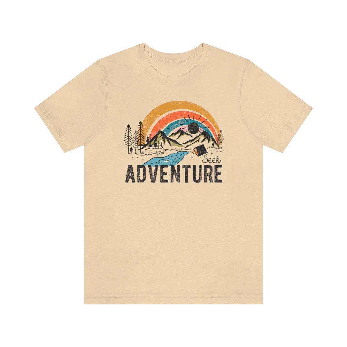 Seek Adventure Hiking Camping Lovers Unisex Jersey Short Sleeve T-Shirt