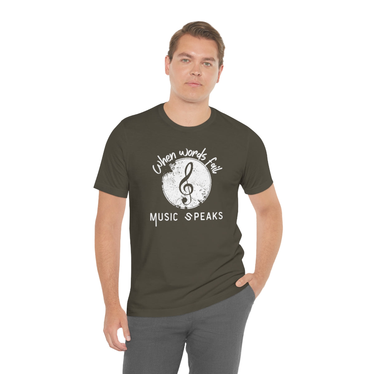 When Words Fail Music Speaks Unisex Jersey Short Sleeve T-Shirt